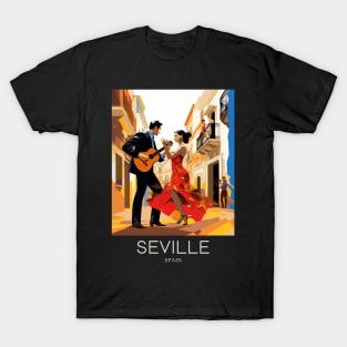 A Pop Art Travel Print of Seville - Spain T-Shirt